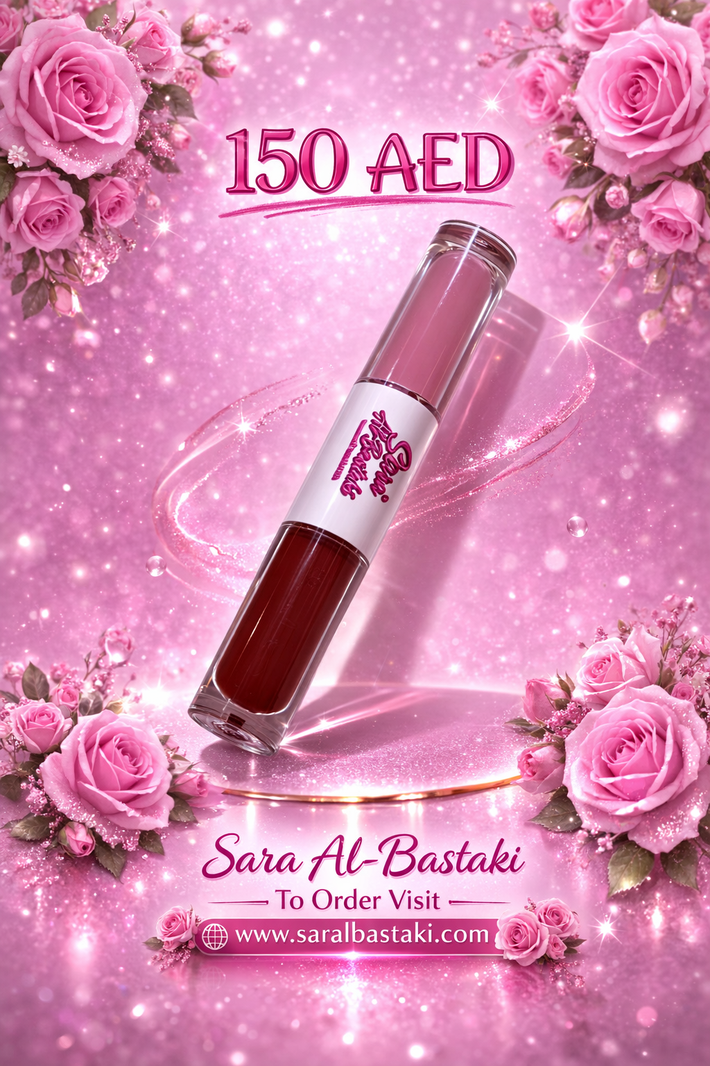 Two in one " CANDY PINK matte liquid lip stick YG09 + BOSSA NOVA LIP lip gloss CC19