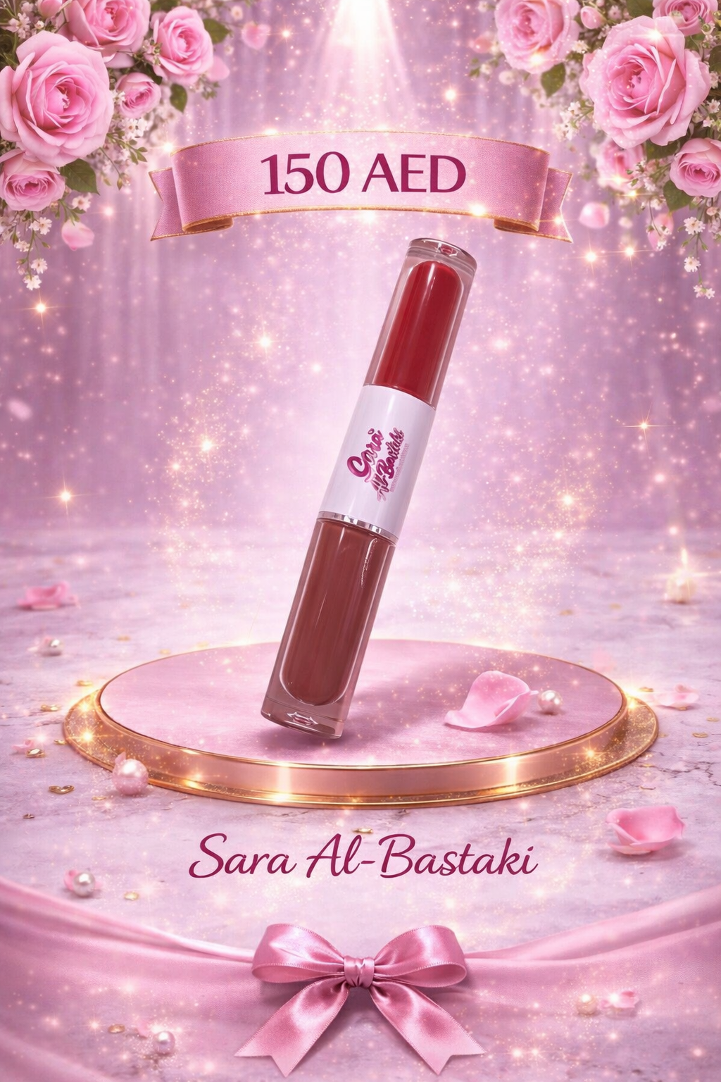 Two in one "   Sugar Coral matte liquid lip stick YG07 + Desert Sand  lip gloss CC23 "