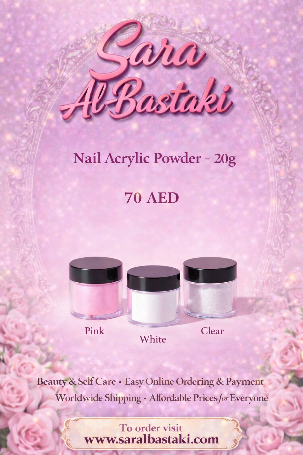 Nail Acrylic Powder – 20g - Clear