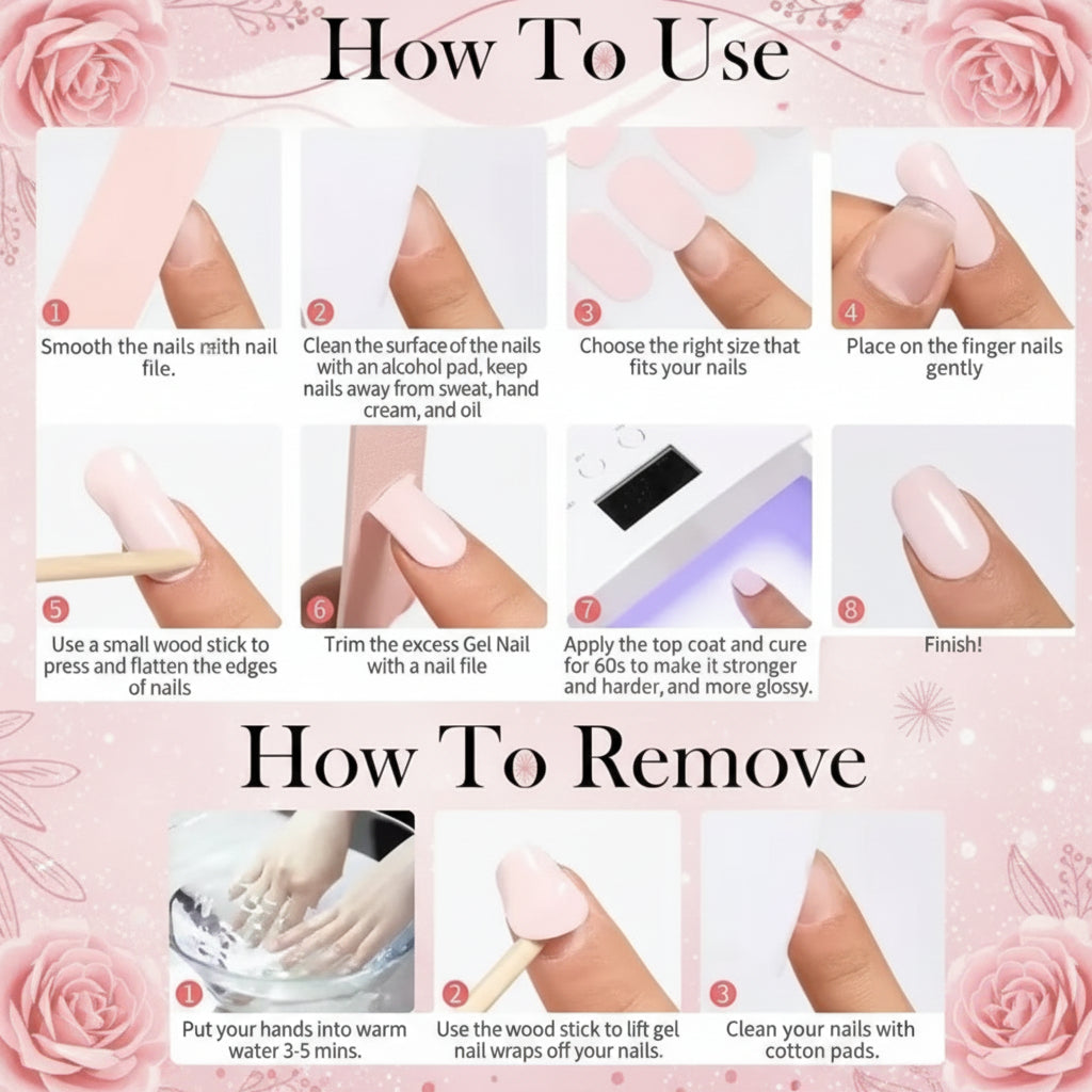 No.4 UV Semi-Cured Gel Nail sticker Lamp Needed