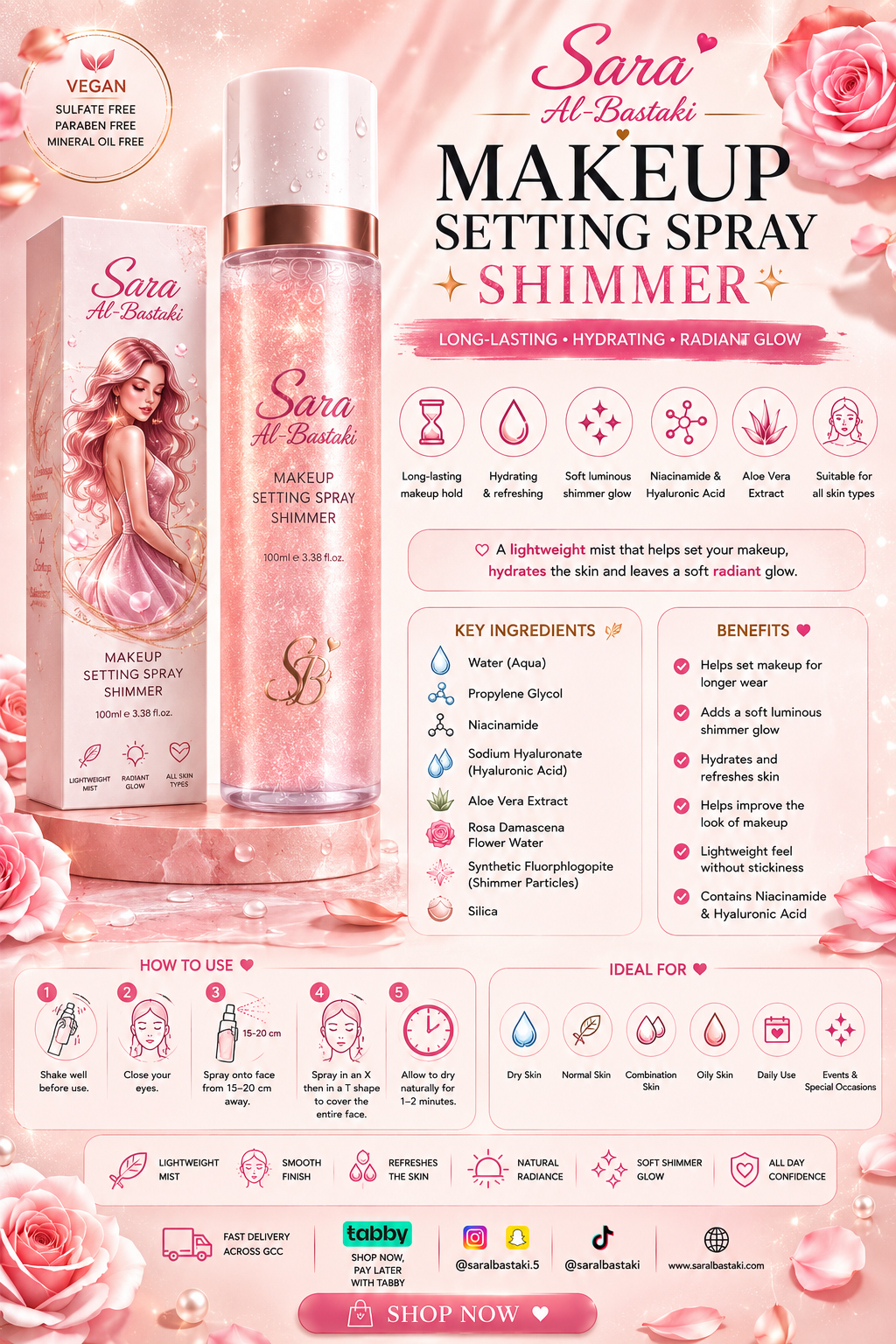 Setting Spray 3 types