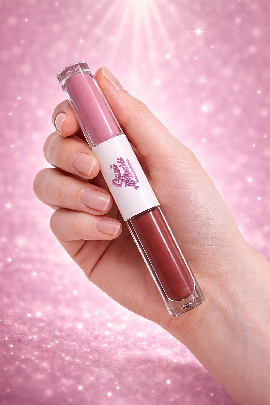 Two in one "   Sugar Coral matte liquid lip stick YG07 + Desert Sand  lip gloss CC23 "